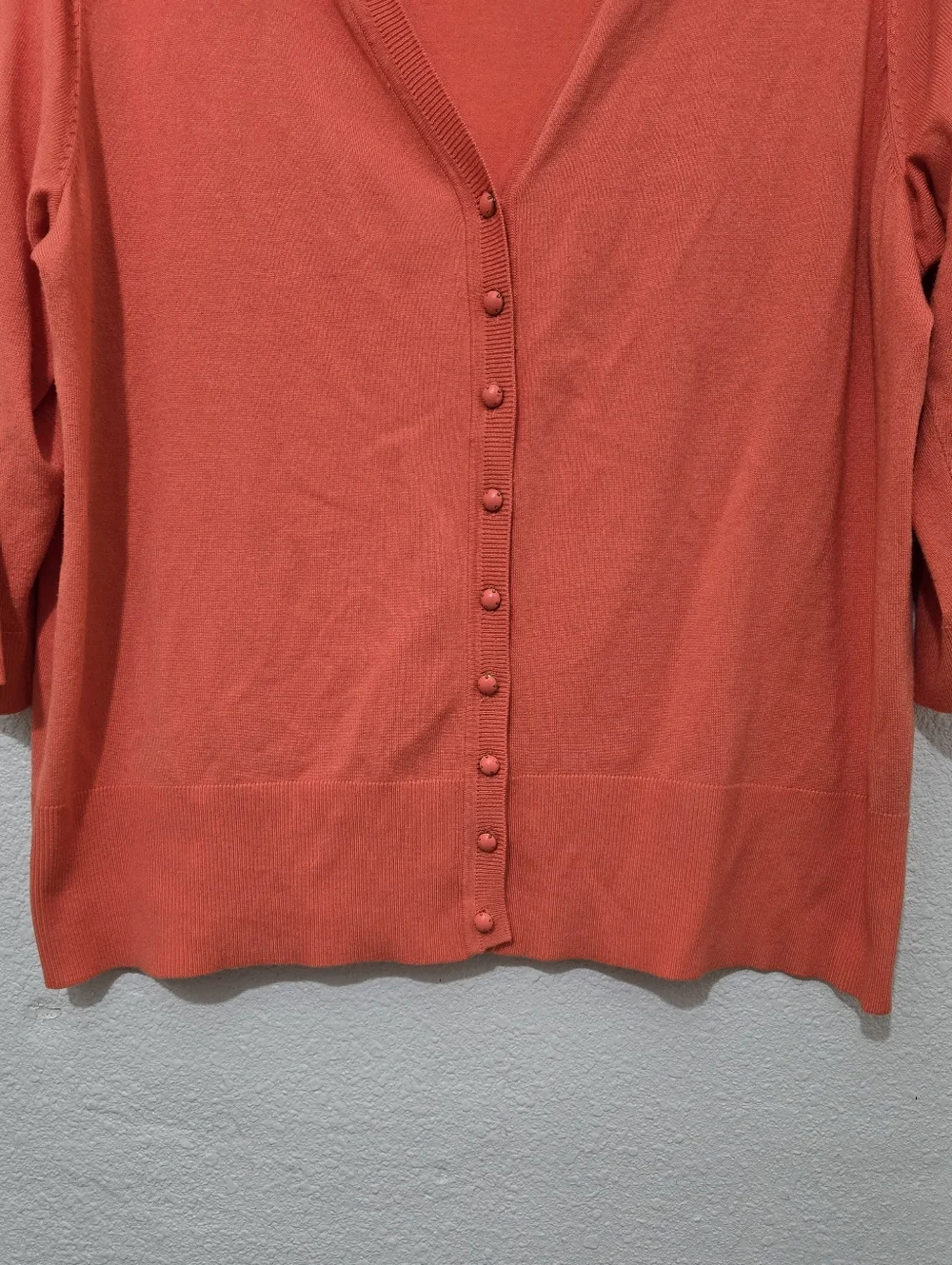 Premise Studio Cardigan Sweater Women's Size 2X Orange 3/4 Sleeve